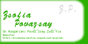 zsofia povazsay business card